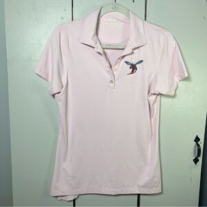 Peter Millar Womens Pink Striped Polo Shirt Medium